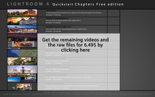 ‎Learn Lightroom 4 Quickstart Free Edition Screenshot