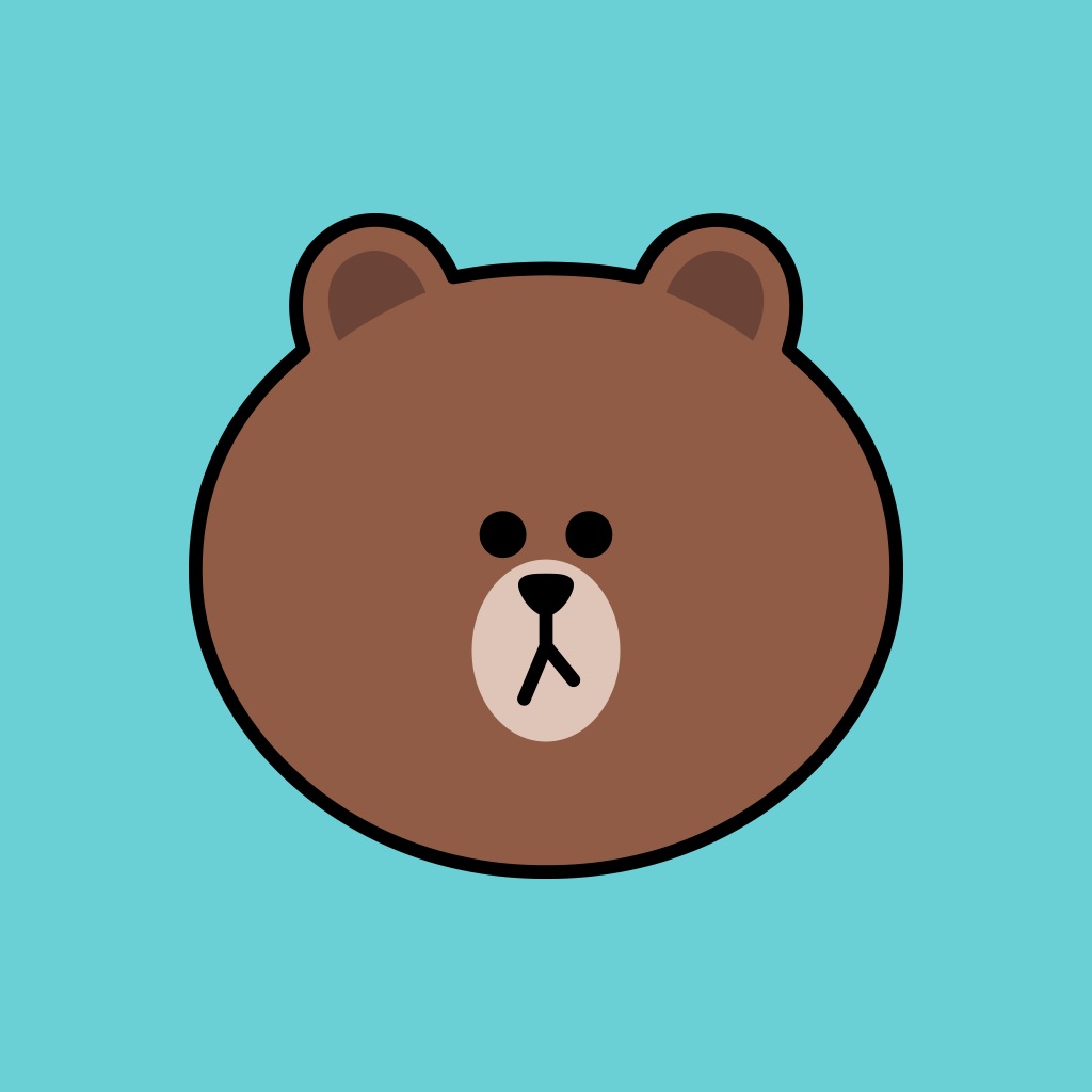 布朗熊 emoji表情包   line friends