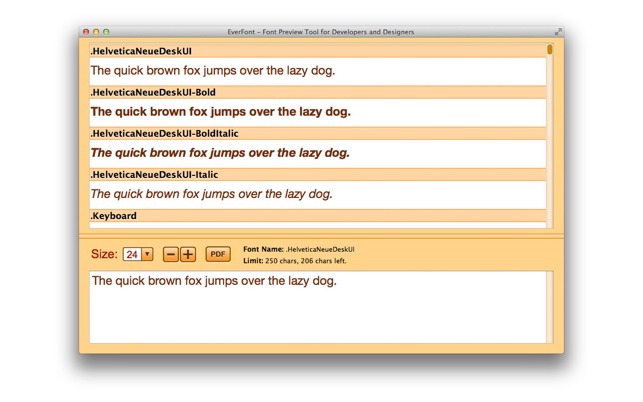 ‎EverFont PRO - Font Preview Tool for Developers and Designers Screenshot