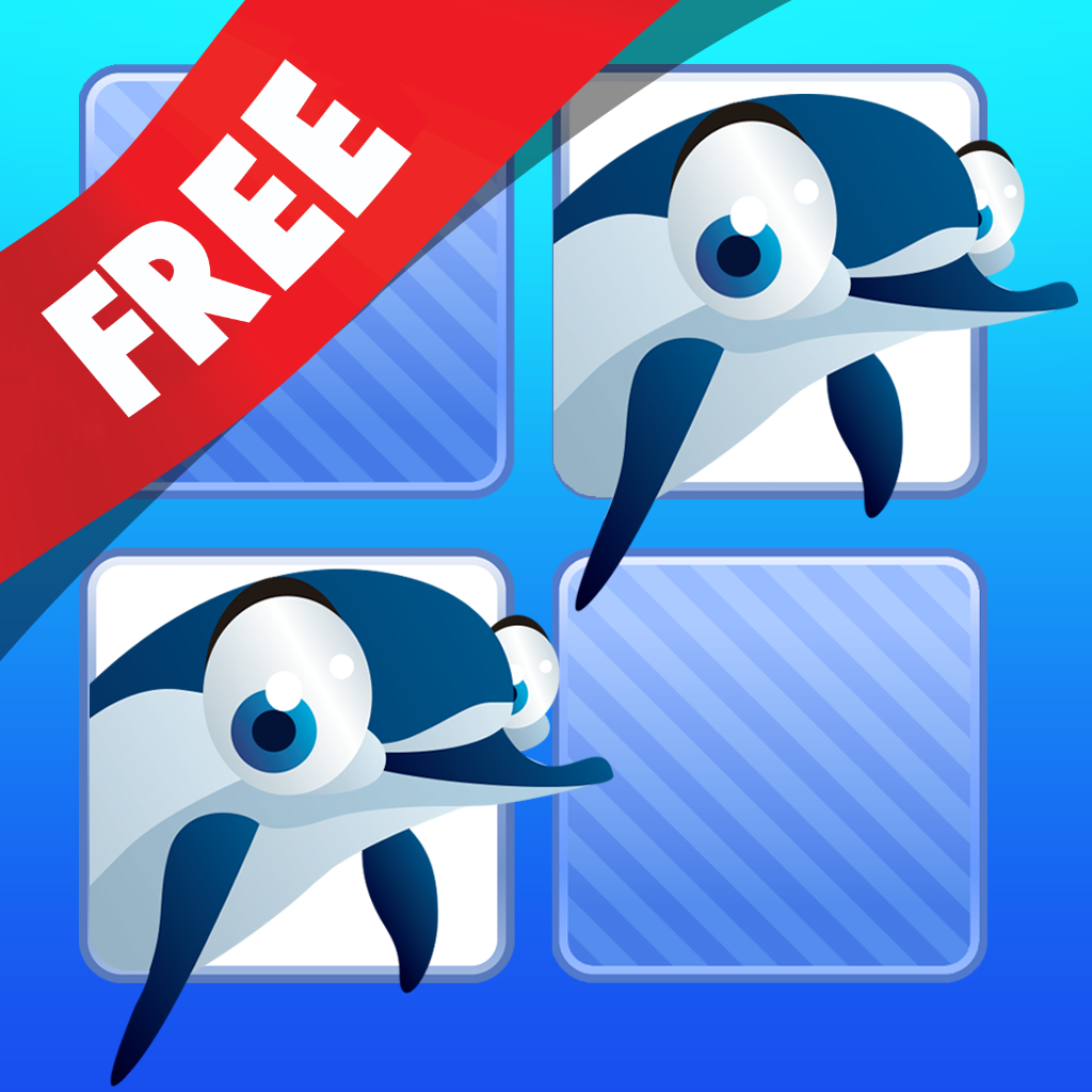 Free Memo Game Sealife for kids, toddlers and children icon