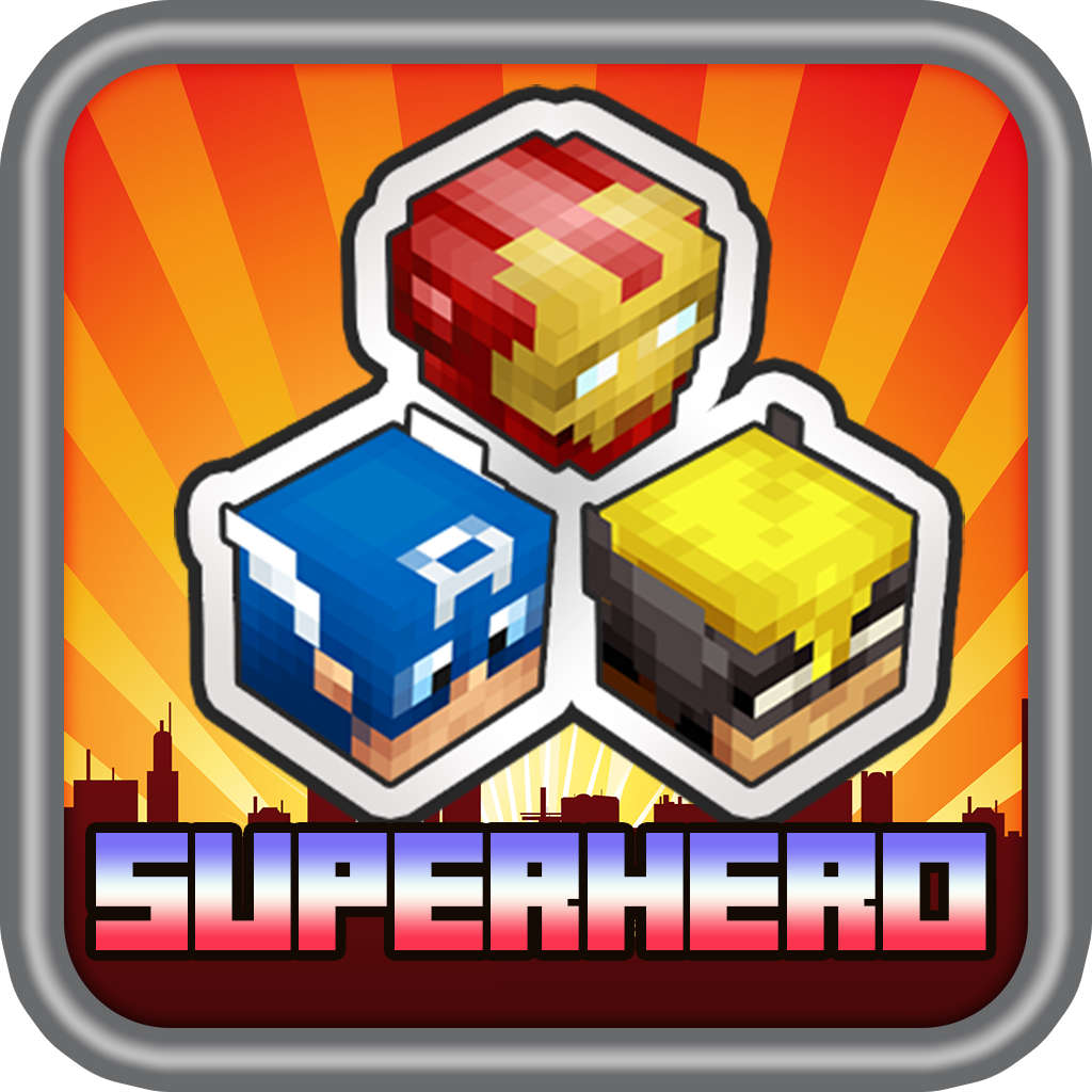 Match Superhero Head Block Skins - Block Craft World Edition