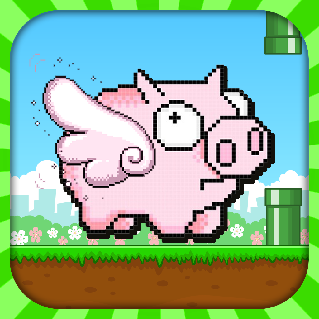 Flying Farting Smashy PIG - Clappy Brave piggy-bird flap again stornger when ever icon