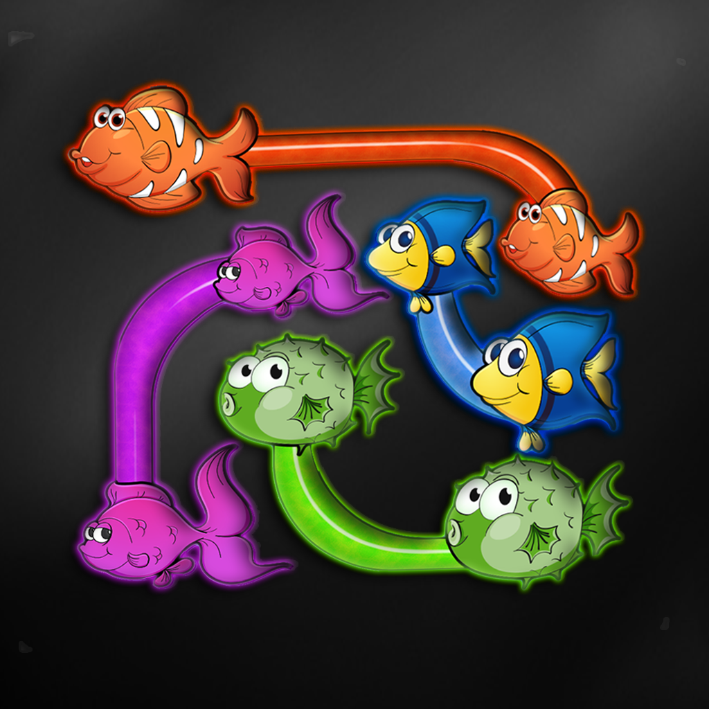 Mega fish flow: Link the fish pair out of water FREE! icon