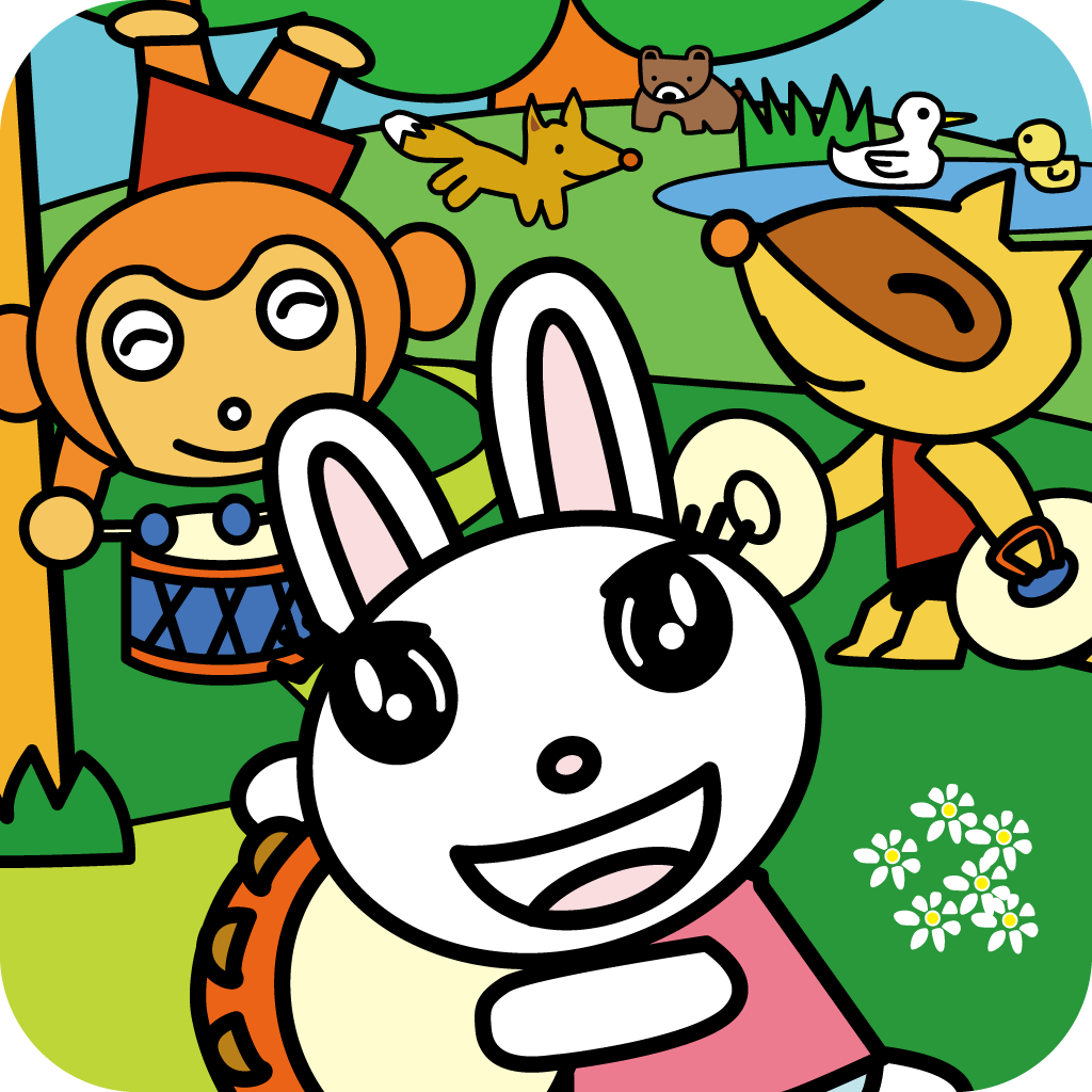 Outa Asobi Mori no Otomodachi (kids, music game, rhythm game, agitation, anime) icon
