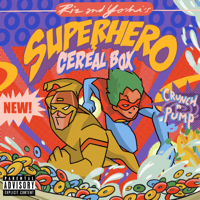 Riz & Yoshi - Superhero Cereal Box artwork