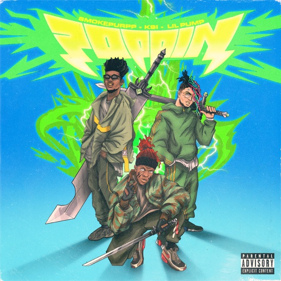 Cover artwork for Poppin (feat. Lil Pump & Smokepurpp)