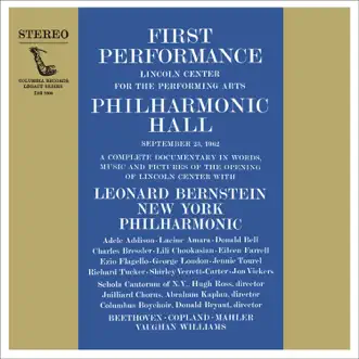 Inauguration Concert of Lincoln Center's Philharmonic Hall by Richard Tucker, Jennie Tourel, Schola Cantorum of New York, The Juilliard Chorus, New York Philharmonic & Leonard Bernstein album reviews, ratings, credits