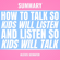 Alexis Schafer - Summary: How to Talk so Kids Will Listen and Listen so Kids Will Talk (Unabridged)