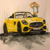 Storkar i Mercedes artwork