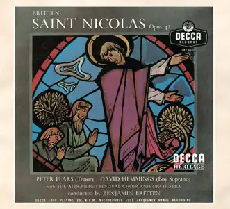 Saint Nicolas, Op. 42: He Comes to Myra and is Chosen Bishop by Sir Peter Pears, Benjamin Britten, Aldeburgh Festival Chorus, Ralph Downes, Girls' Choir Of Sir John Leman School, Beccles, Boys' Choir of Ipswich School Preparatory Department & The Aldeburgh Festival Orchestra song reviws