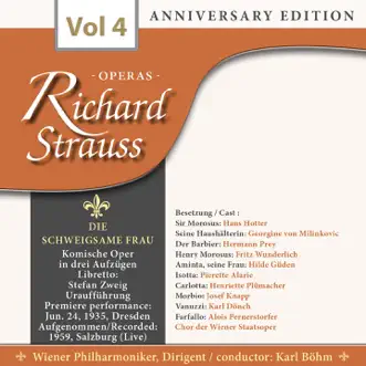 Richard Strauss: Anniversary Edition, Vol. 4 (Recordings 1959) by Karl Böhm, Alois Pernerstorfer, Hetty Plumacher, Hermann Prey, Fritz Wunderlich, Vienna Philharmonic, Chorus of the Vienna State Opera, Pierrette Alarie, Karl Donch, Hilde Gueden, Hans Hotter, Josef Knapp & Georgine von Milinkovic album reviews, ratings, credits