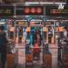 Navigating the subway in New York City artwork