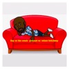 Guy on the couch - w/ Selase Botchway artwork