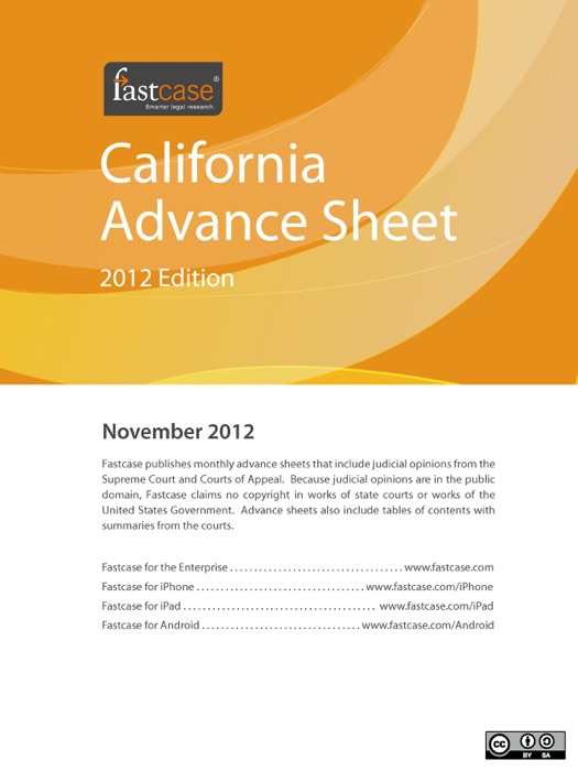 California Advance Sheet November 2012