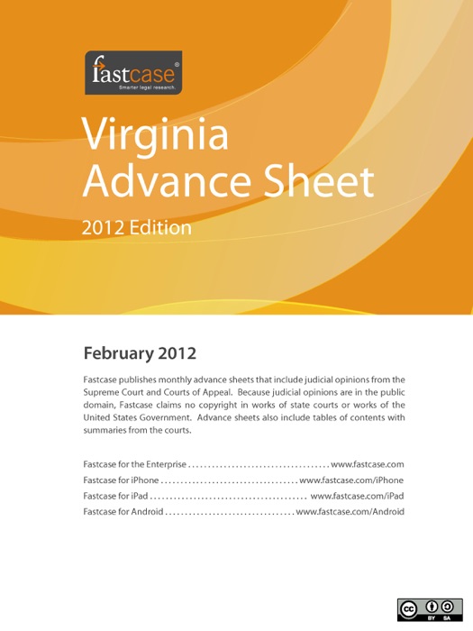 Virginia Advance Sheet February 2012