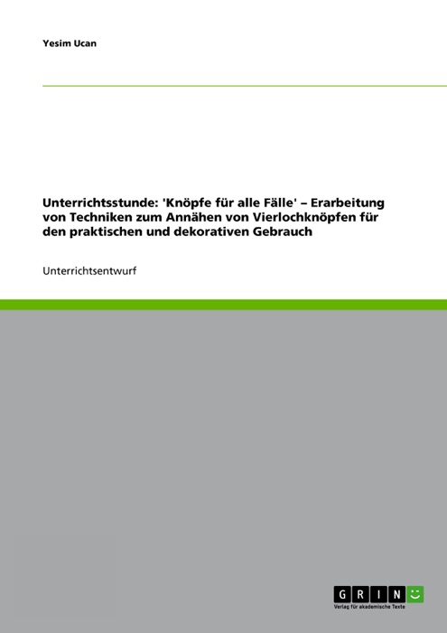 Unterrichtsstunde: 'Knöpfe für alle Fälle'