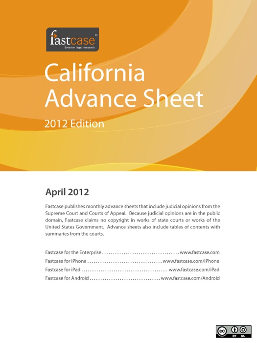 California Advance Sheet April 2012