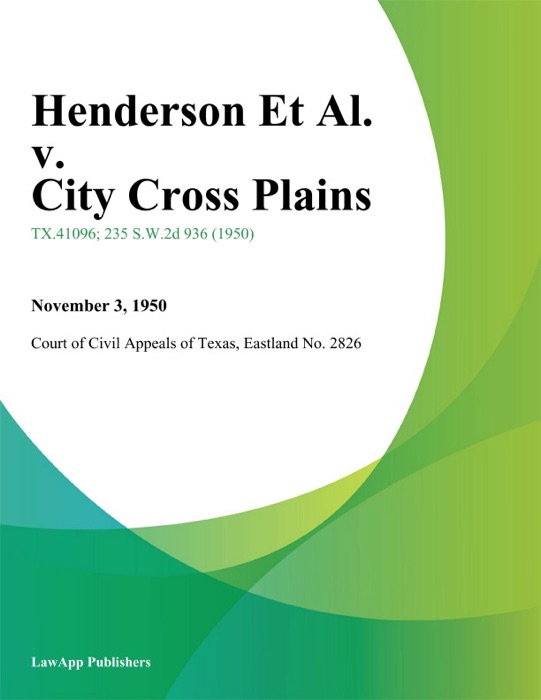 Henderson Et Al. v. City Cross Plains