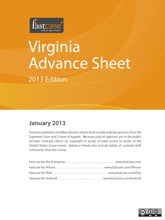 Virginia Advance Sheet January 2013