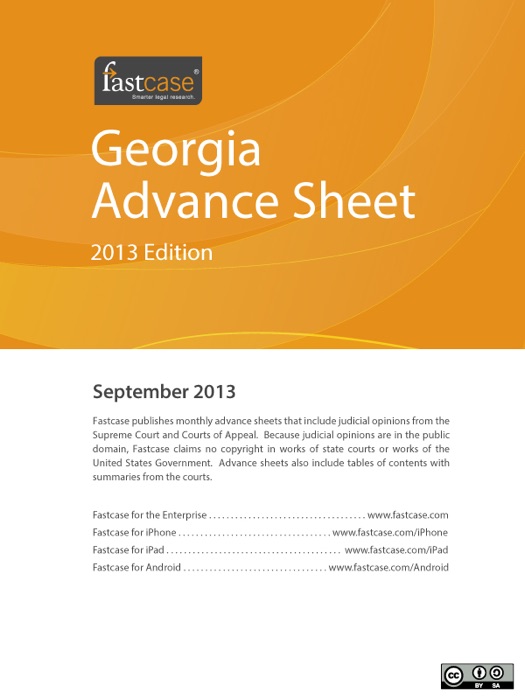 Georgia Advance Sheet September 2013