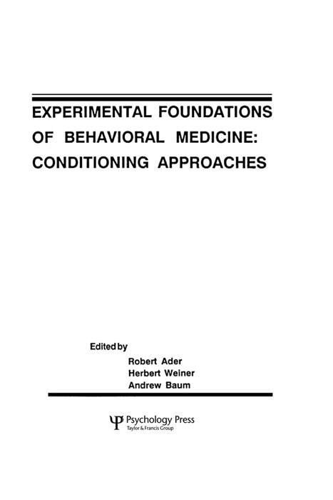 Experimental Foundations of Behavioral Medicines