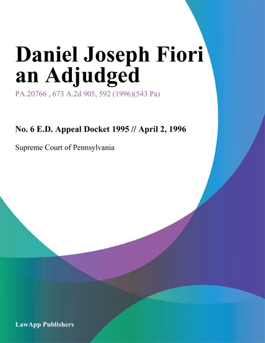 Daniel Joseph Fiori an Adjudged