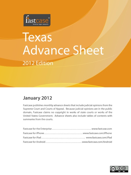 Texas Advance Sheet January 2012