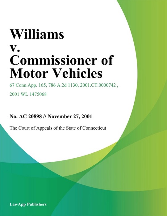 Williams v. Commissioner of Motor Vehicles