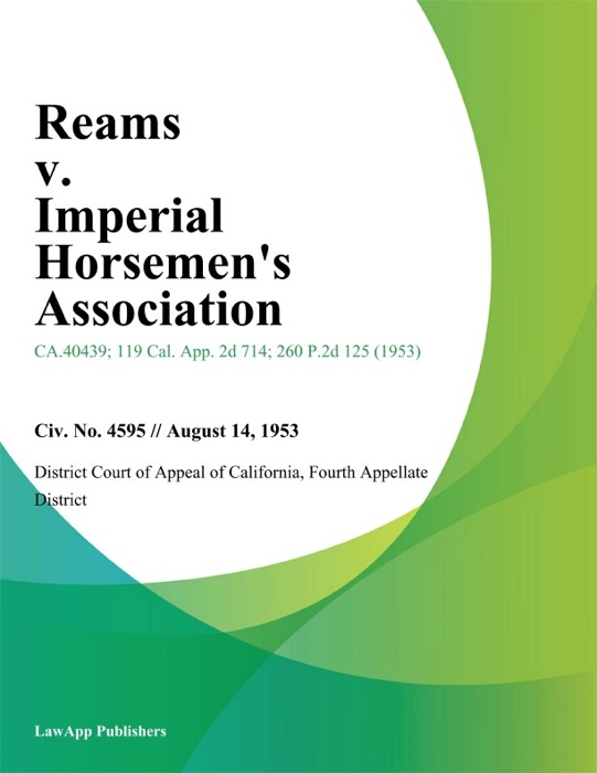 Reams v. Imperial Horsemen's Association