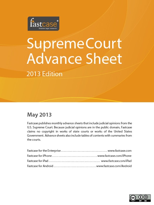 U.S. Supreme Court Advance Sheet May 2013