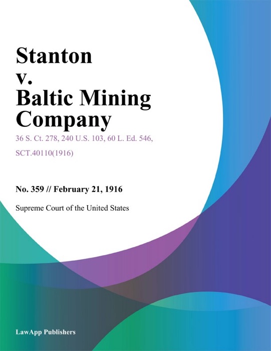 Stanton v. Baltic Mining Company