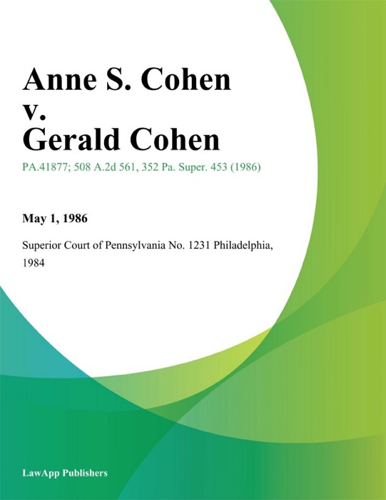 Anne S. Cohen v. Gerald Cohen