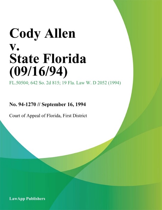 Cody Allen v. State Florida