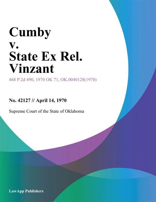 Cumby v. State Ex Rel. Vinzant