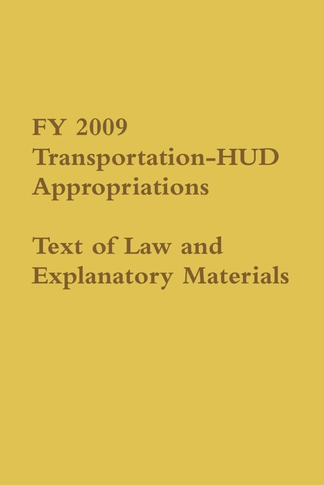 FY 2009 Transportation-HUD Appropriations