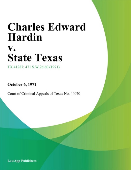 Charles Edward Hardin v. State Texas