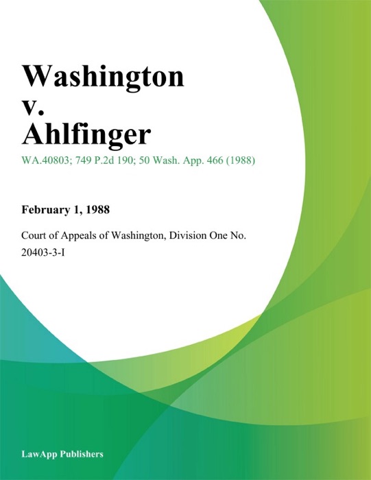 Washington V. Ahlfinger