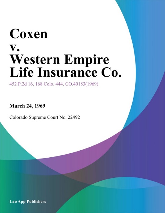 Coxen v. Western Empire Life Insurance Co.
