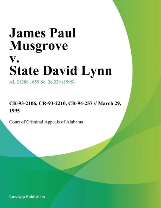 James Paul Musgrove v. State David Lynn