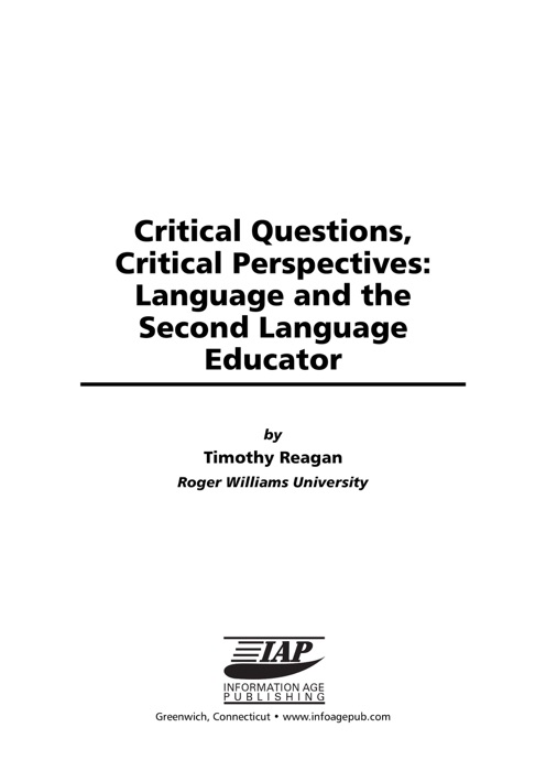 Critical Questions, Critical Perspectives