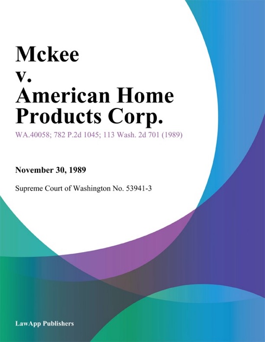 Mckee V. American Home Products Corp.