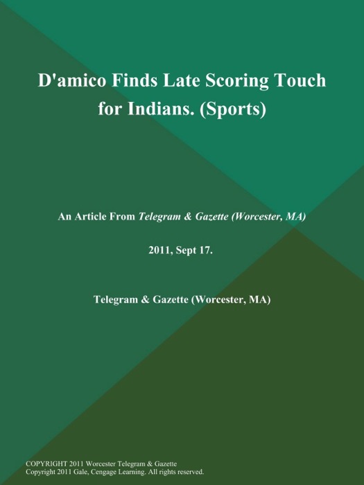 D'amico Finds Late Scoring Touch for Indians (Sports)