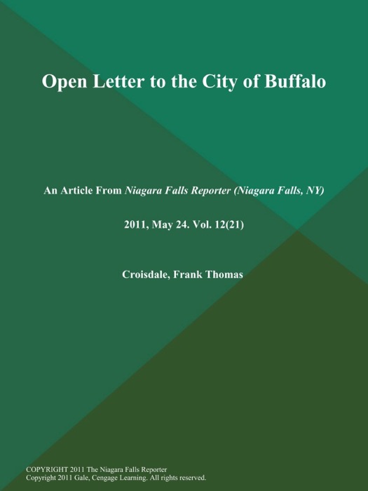 Open Letter to the City of Buffalo