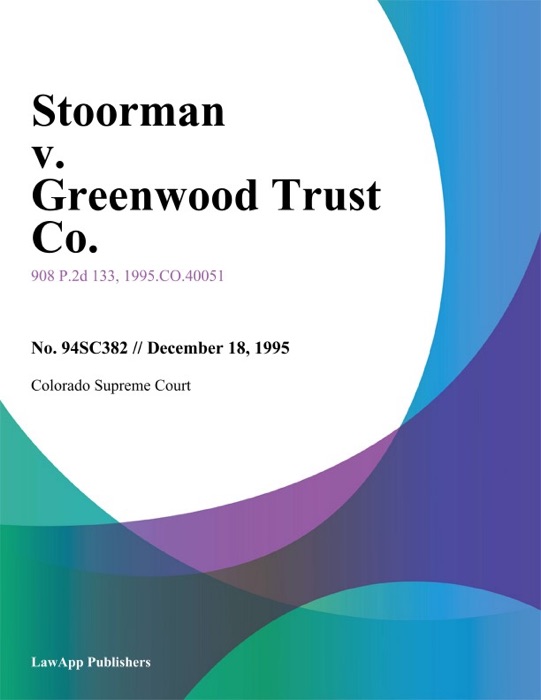 Stoorman v. Greenwood Trust Co.