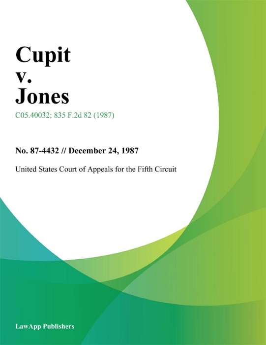 Cupit V. Jones