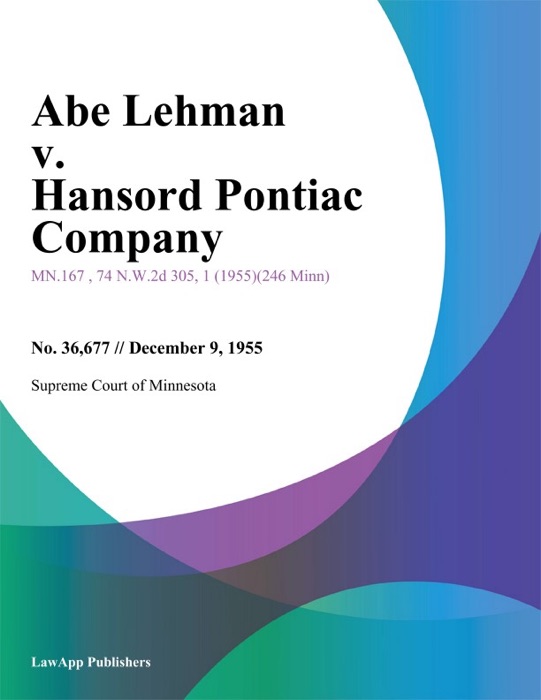 Abe Lehman v. Hansord Pontiac Company