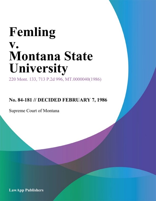 Femling v. Montana State University