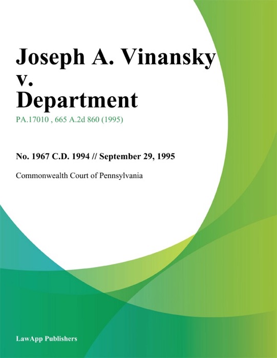 Joseph A. Vinansky v. Department