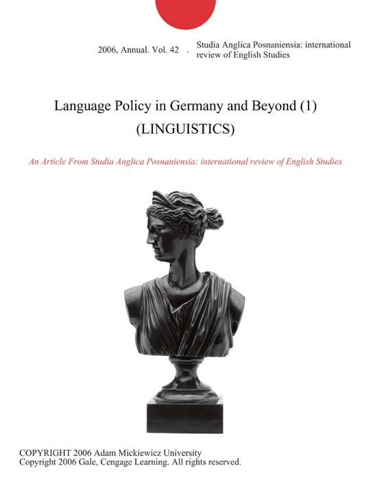 Language Policy in Germany and Beyond (1) (LINGUISTICS)