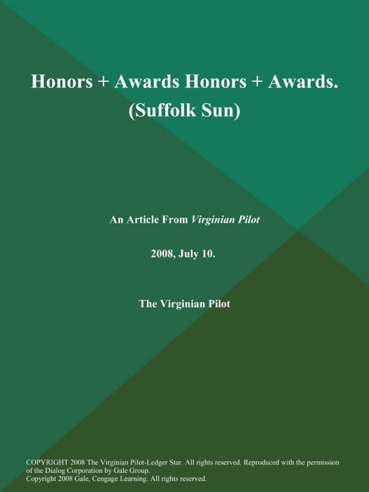 Honors + Awards Honors + Awards (Suffolk Sun)